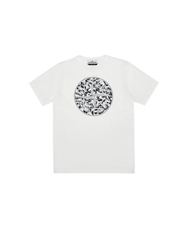 STONE ISLAND JUNIOR 21071 ‘CAMO LOGO’ REFLECTIVE  Short sleeve t-shirt Man Natural White USD 113