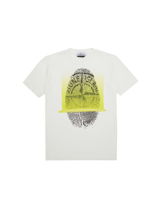 STONE ISLAND JUNIOR 21053 ‘FINGER SCAN TWO’ Short sleeve t-shirt Man Natural White