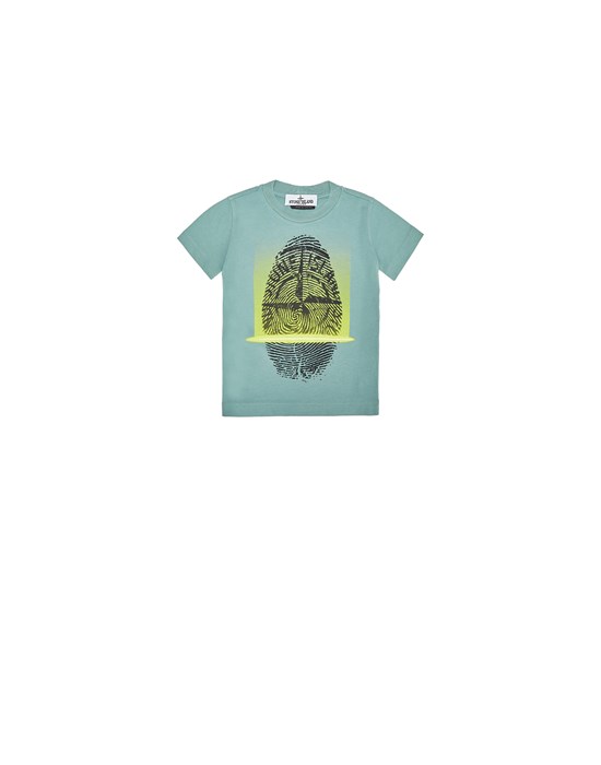 STONE ISLAND JUNIOR 21053 ‘FINGER SCAN TWO’ T-shirt manches courtes Homme Vert sauge