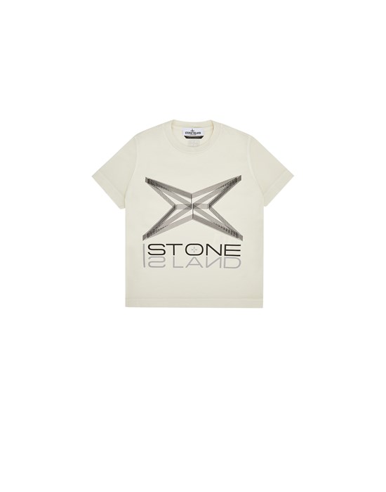 Short sleeve t-shirt Man 21059 ‘WIREFRAME THREE’ Front STONE ISLAND KIDS