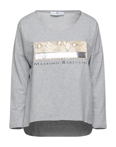 Massimo Rebecchi Woman Sweatshirt Grey Size M Cotton, Elastane