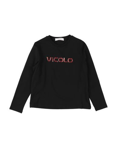 Vicolo Babies'  Toddler Girl T-shirt Black Size 4 Cotton, Elastane