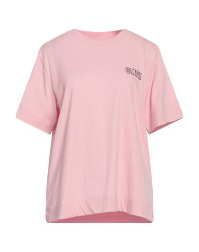 Ganni Woman T-shirt Pink Size M Recycled Cotton, Recycled Polyester