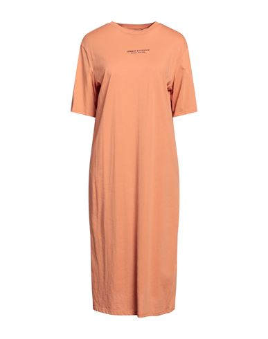 Armani Exchange Woman Midi Dress Tan Size Xl Cotton In Brown