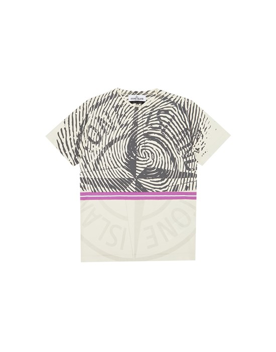 STONE ISLAND JUNIOR 21052 ‘FINGER SCAN THREE’ Short sleeve t-shirt Man Stucco