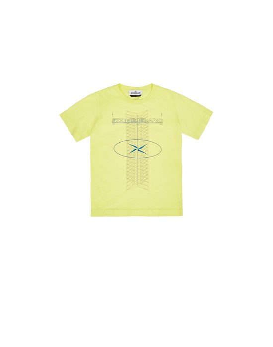  STONE ISLAND KIDS 21051 ‘WIREFRAME ONE’  短袖 T 恤 男士 柠檬黄色