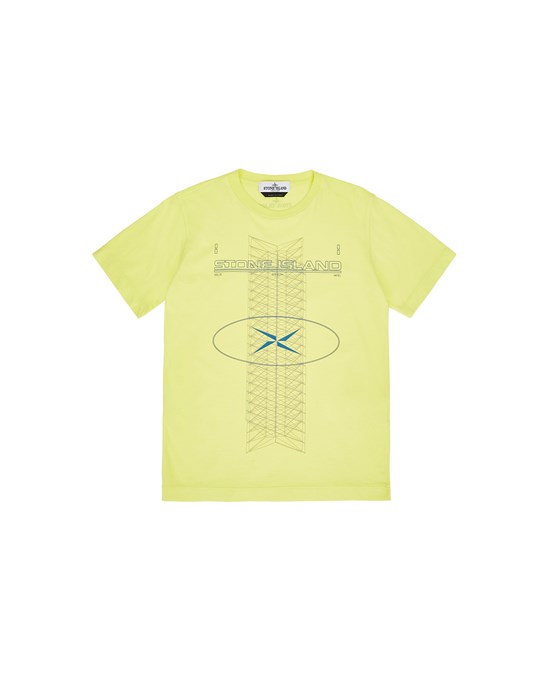 STONE ISLAND JUNIOR 21051 ‘WIREFRAME ONE’  短袖 T 恤 男士 柠檬黄色