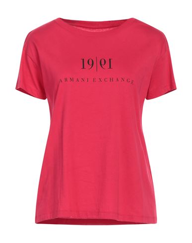 Armani Exchange Woman T-shirt Coral Size L Cotton In Red