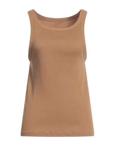 Nili Lotan Woman Tank Top Camel Size L Cotton In Beige