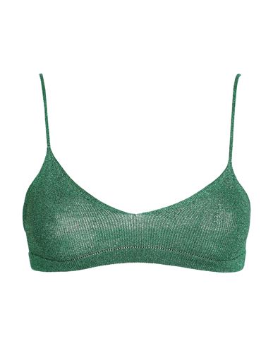 Laneus Woman Top Green Size 6 Viscose, Metallic Polyester
