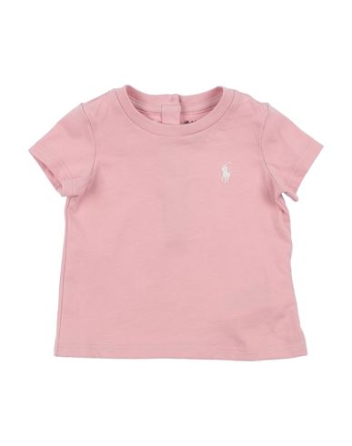 Polo Ralph Lauren Babies'  Cotton Jersey Crewneck Tee Newborn Girl T-shirt Pink Size 3 Cotton