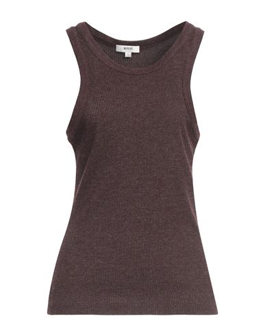 Agolde Woman Top Dark Brown Size L Polyester, Cotton, Rayon