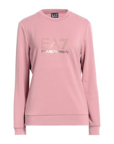 Ea7 Woman Sweatshirt Pastel Pink Size S Polyester, Viscose, Elastane