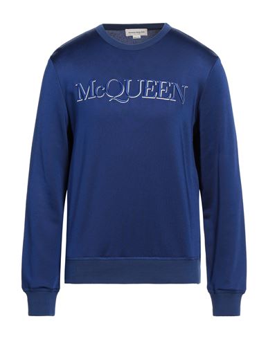 Alexander Mcqueen Man Sweatshirt Bright Blue Size M Viscose, Cotton, Polyamide, Elastane, Polyester