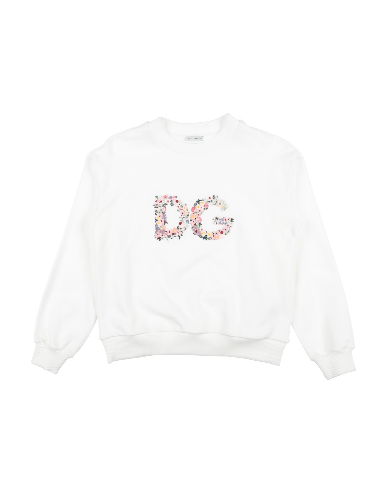 Dolce & Gabbana Kids'  Toddler Girl Sweatshirt White Size 6 Cotton, Elastane, Viscose