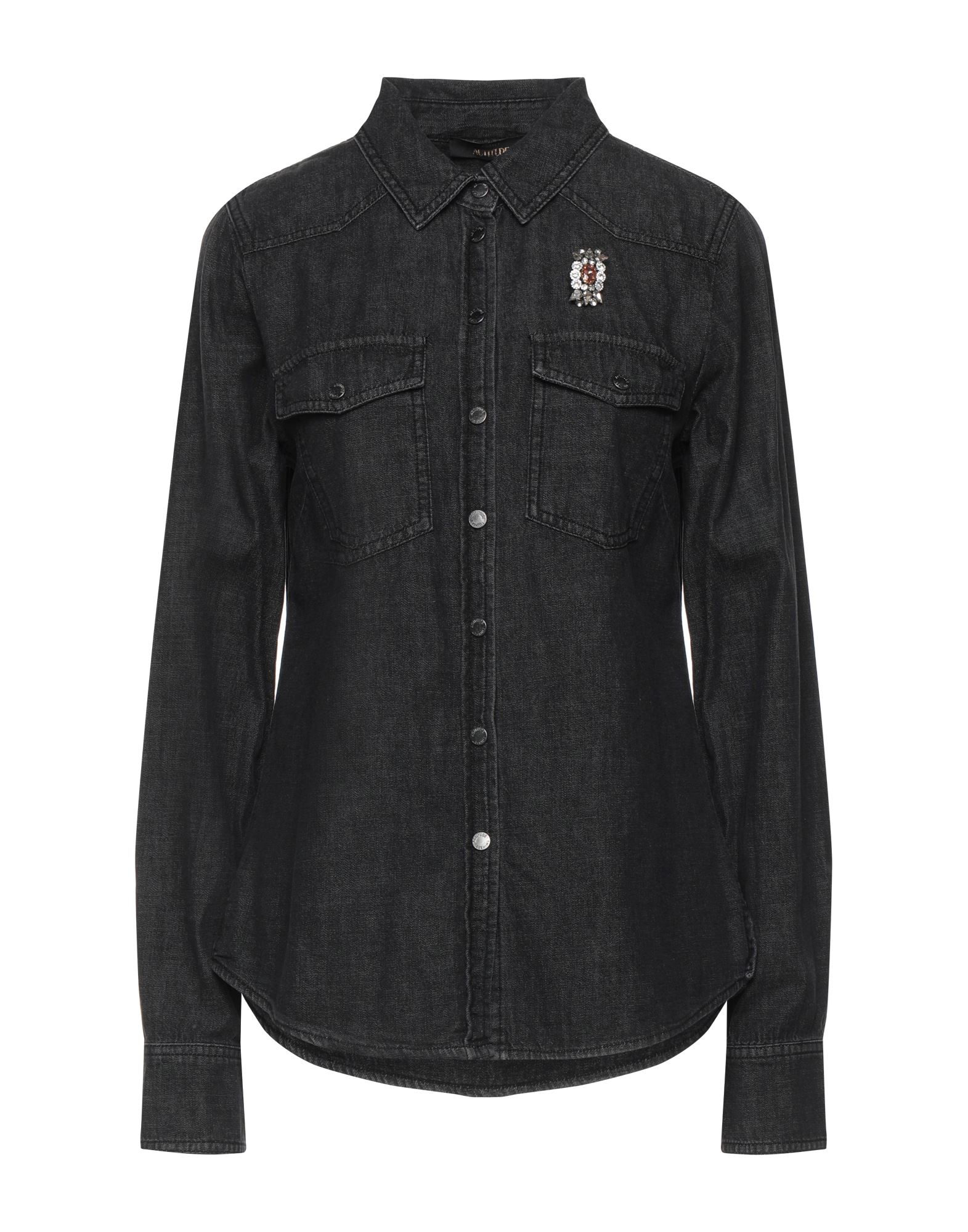 Actitude By Twinset Denim Shirts In Grey