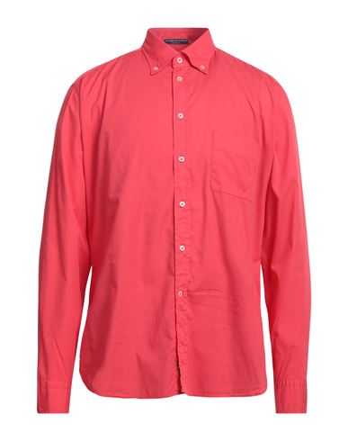 B.d.baggies B. D.baggies Man Shirt Coral Size Xxl Cotton, Elastane In Red