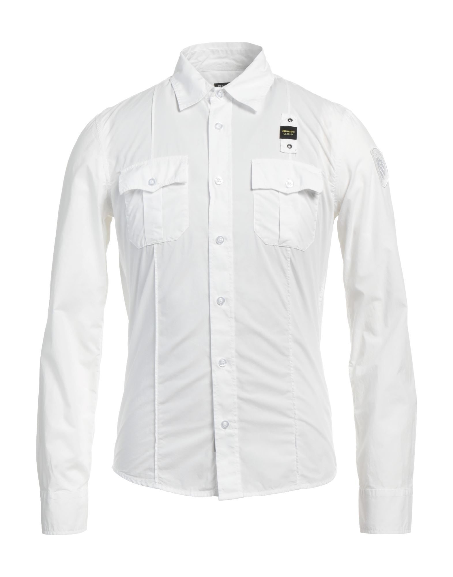 Shop Blauer Man Shirt White Size L Cotton