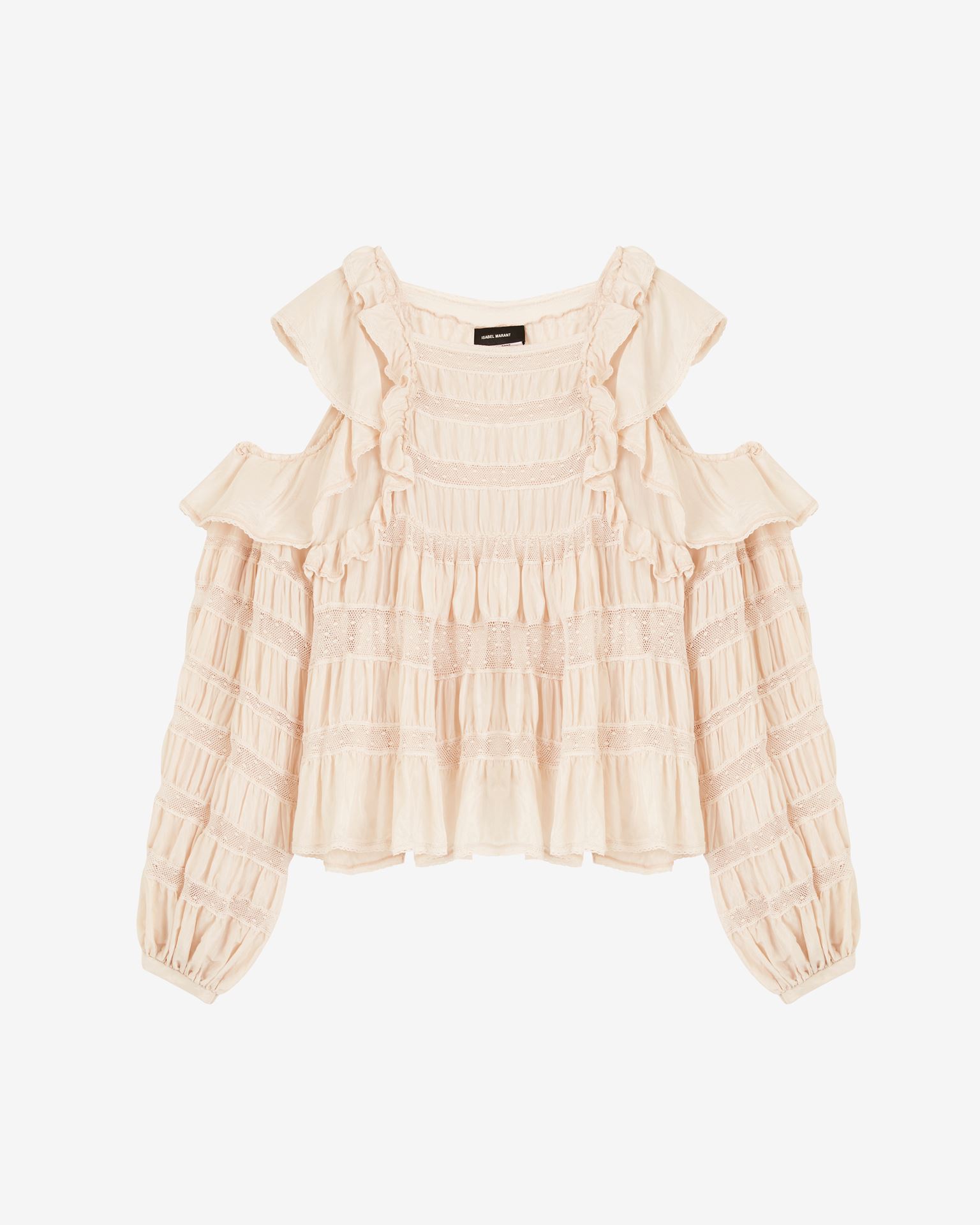 Shop Isabel Marant Cerobas Silk And Lace Blouse In White