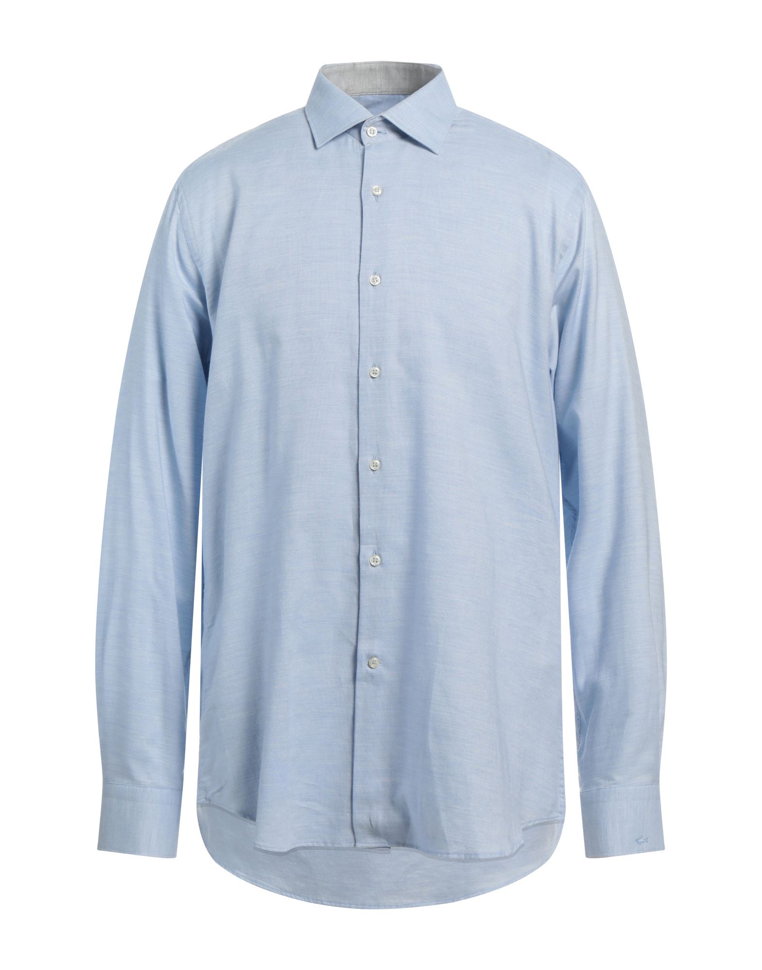 Paul & Shark Man Shirt Sky Blue Size 17 Organic Cotton