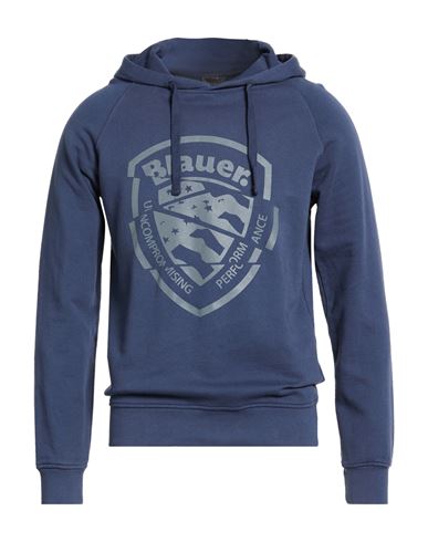 Blauer . Man Sweatshirt Navy Size Xl Cotton In Blue