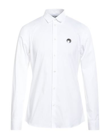 Moschino Man Shirt White Size 17 Cotton, Elastane