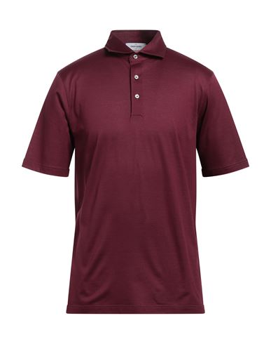 Gran Sasso Man Polo Shirt Burgundy Size 44 Cotton In Red