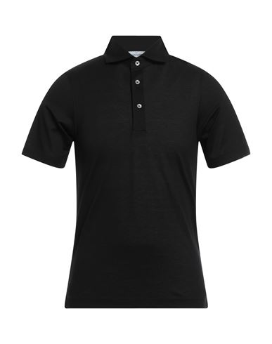 Shop Gran Sasso Man Polo Shirt Black Size 40 Cotton