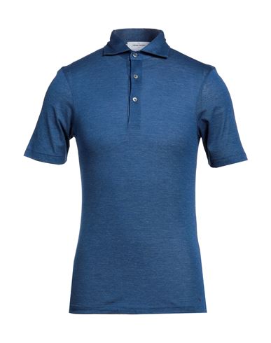 Gran Sasso Man Polo Shirt Blue Size 34 Cotton