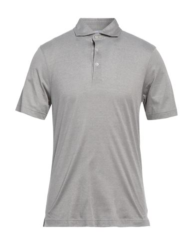 Gran Sasso Man Polo Shirt Grey Size 38 Cotton