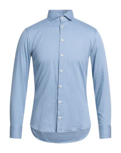 Bastoncino Man Shirt Blue Size 17 Cotton