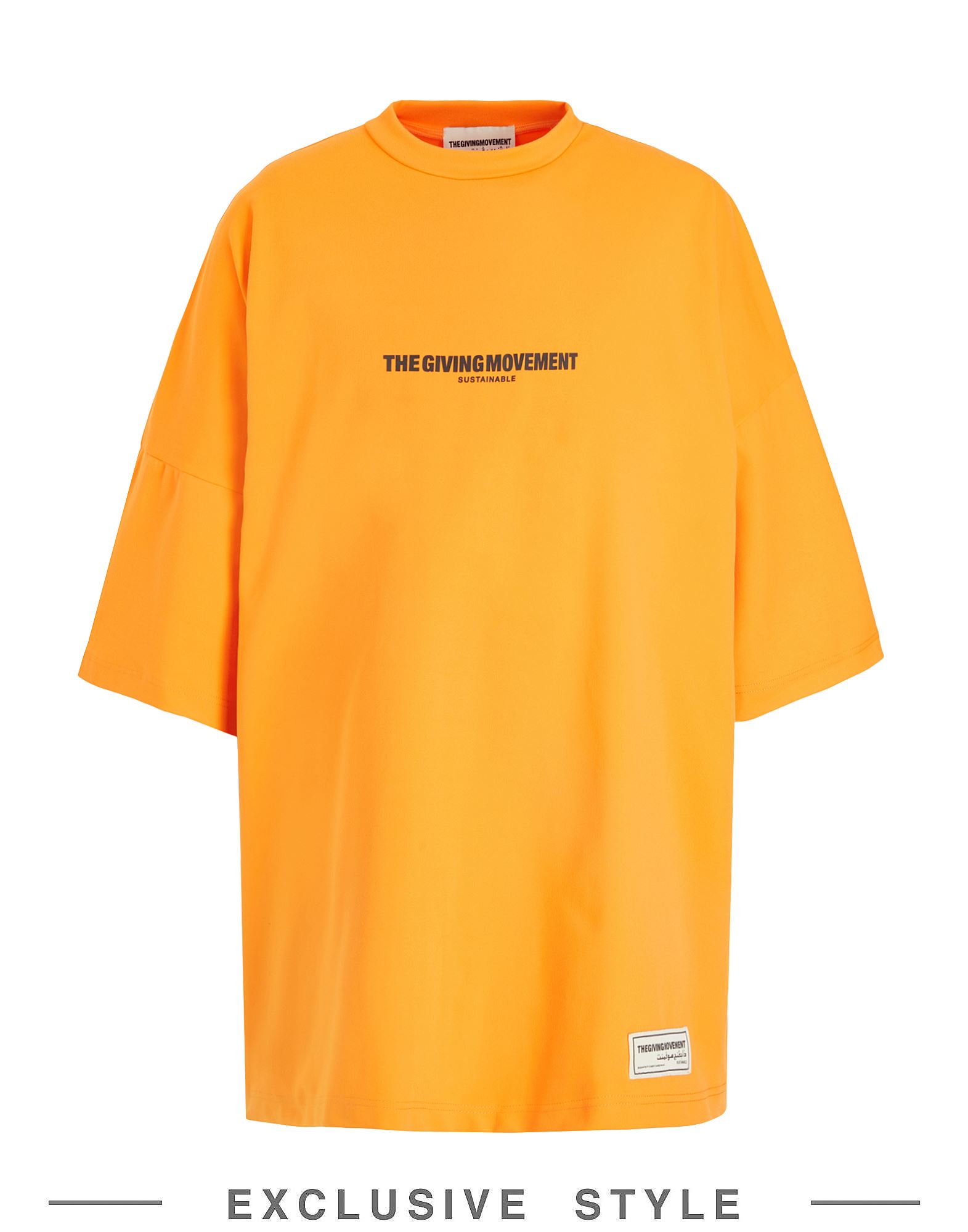 Shop The Giving Movement X Yoox T-shirt Orange Size M/l Recycled Polyester, Recycled Elastane
