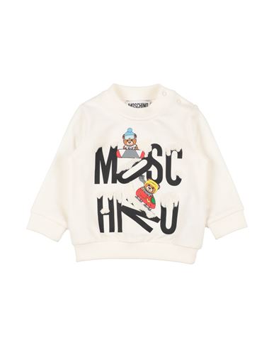 Shop Moschino Baby Newborn Sweatshirt White Size 3 Cotton, Elastane, Wool, Acrylic, Polyamide