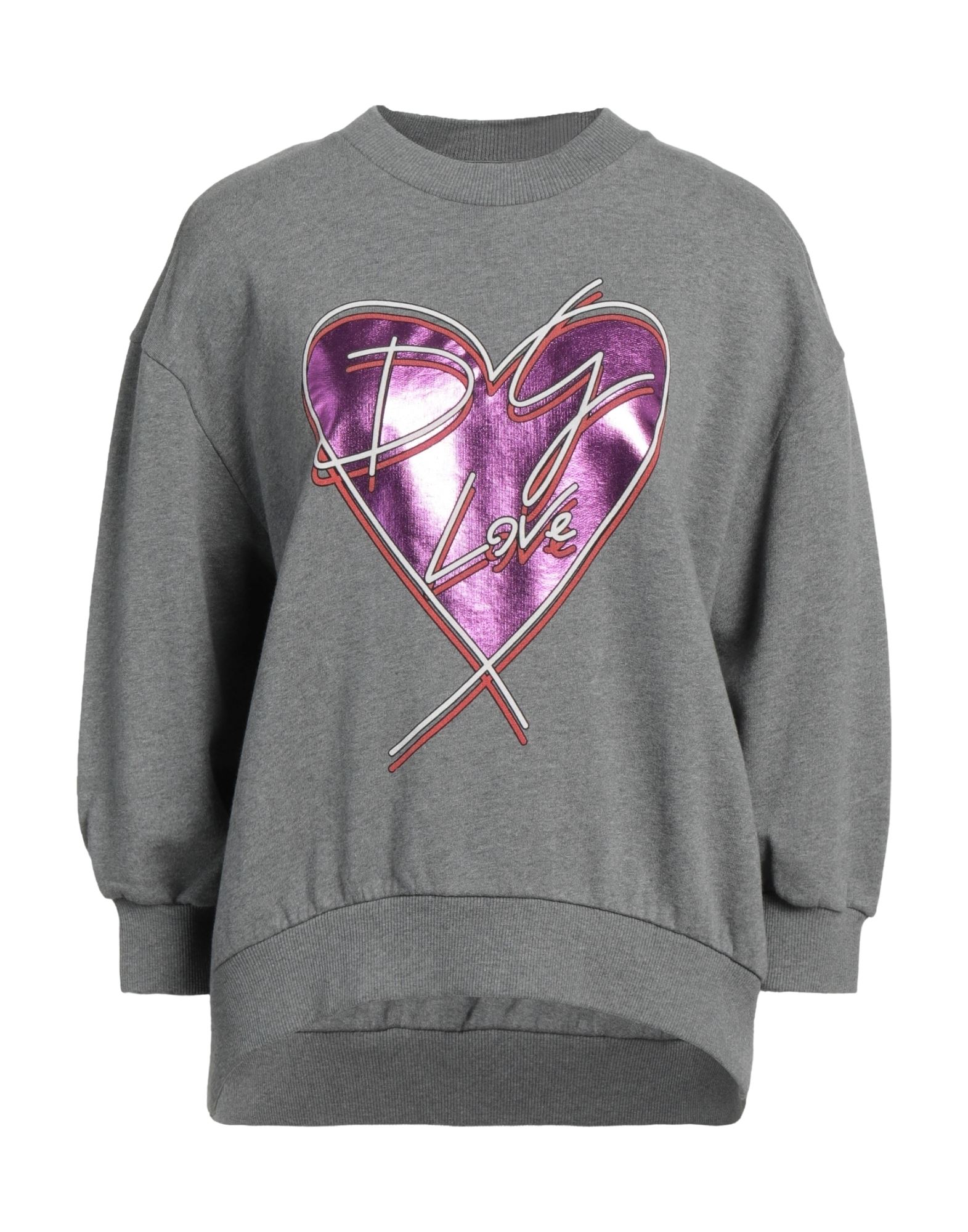 Dolce & Gabbana Metallic Logo-print French Cotton-terry Sweatshirt In Grey