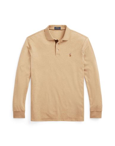 Polo Ralph Lauren Custom Slim Fit Soft Cotton Polo Shirt Man Polo Shirt Sand Size Xl Cotton In Beige