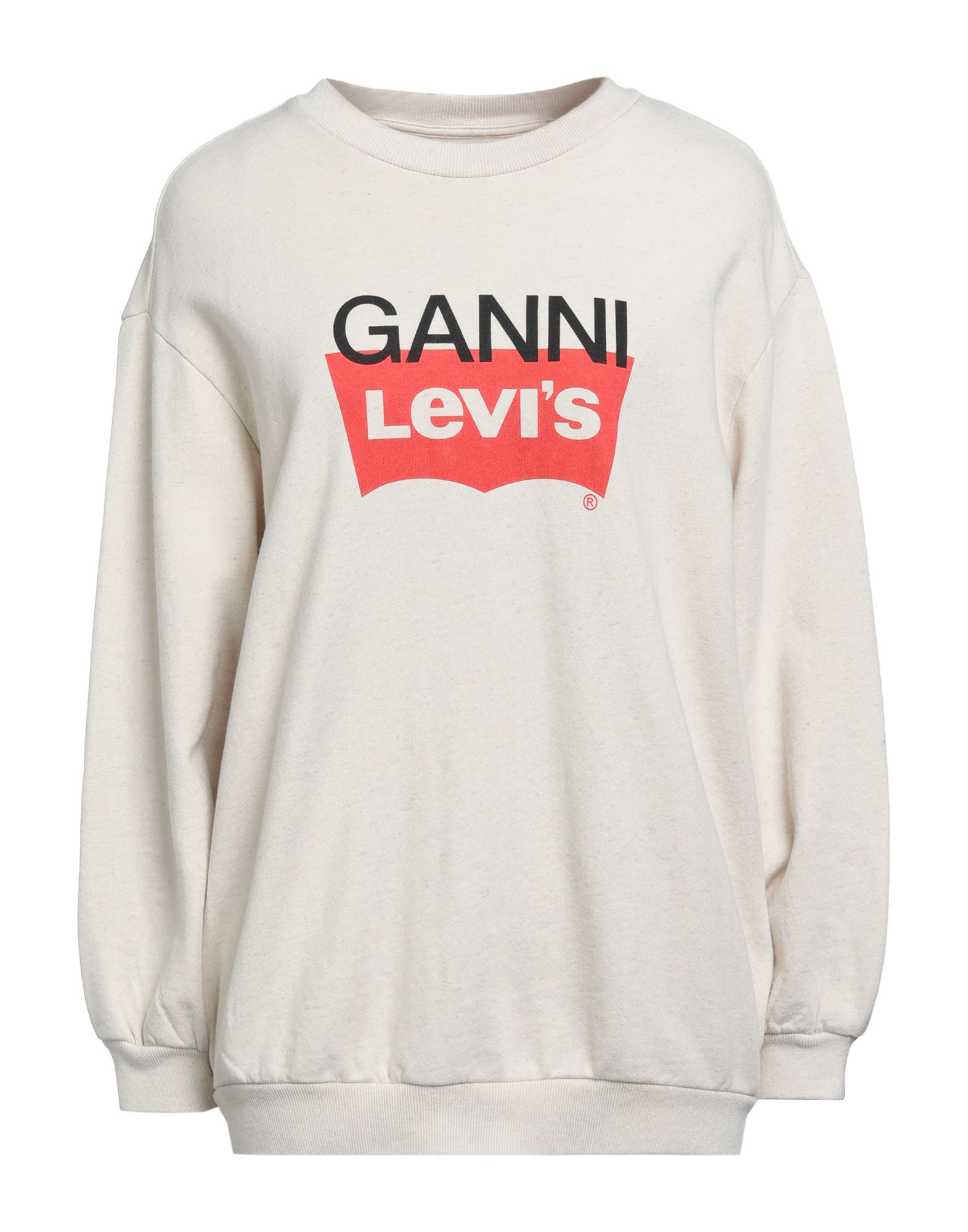 Ganni X Levi's Woman Sweatshirt Beige Size M Cotton, Hemp