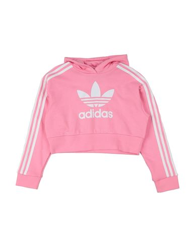 Adidas Originals Babies'  Cropped Hoodie Toddler Girl Sweatshirt Pink Size 7 Cotton, Recycled Polyester