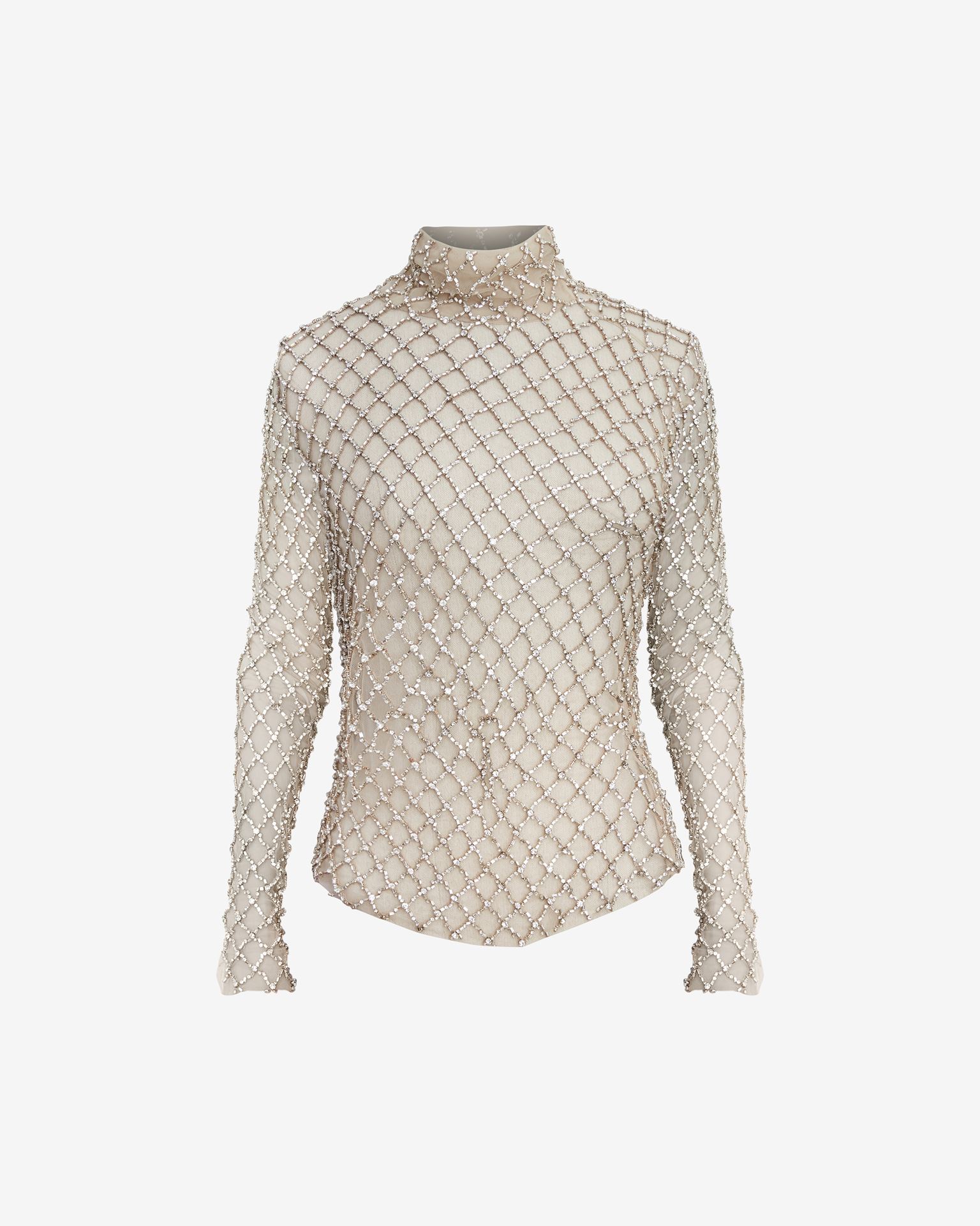 Isabel Marant Lupita Sequin Embroided Top In Silver