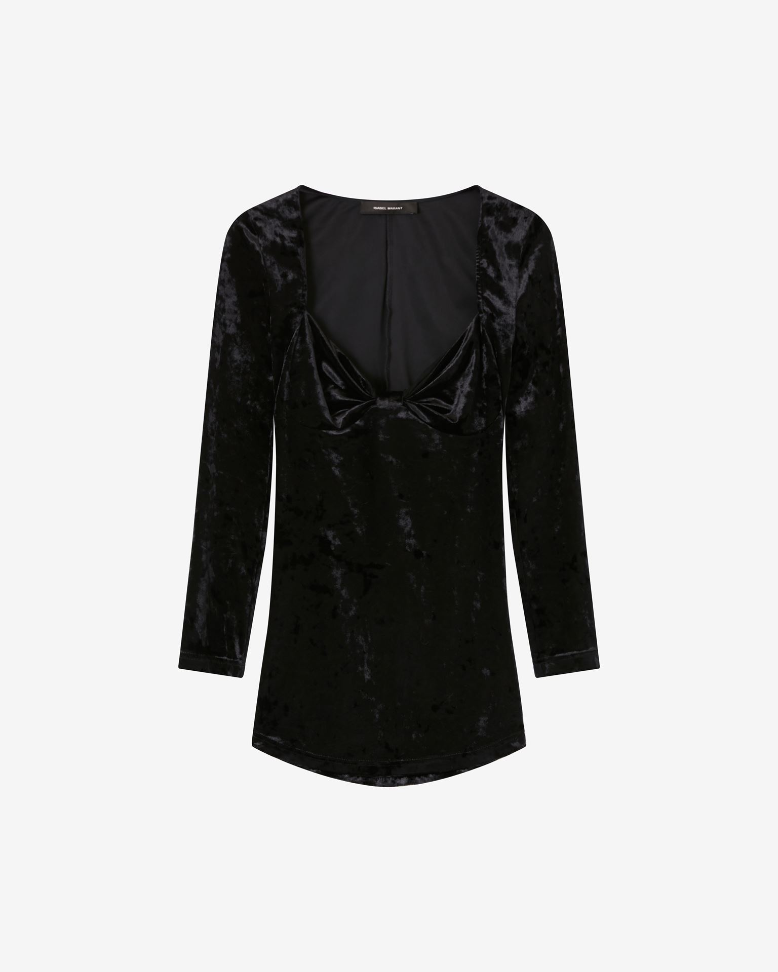 Isabel Marant Gubaia Velvet Top With Long Sleeves In Black