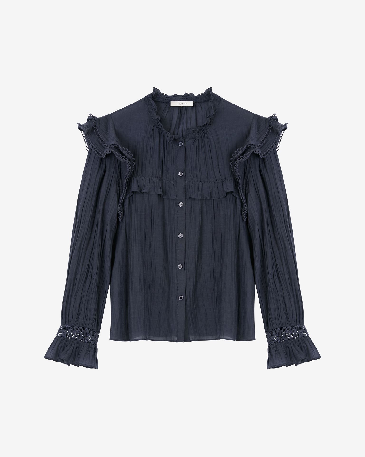 Isabel Marant Étoile Gilatedy Lace And Cotton Shirt In Black