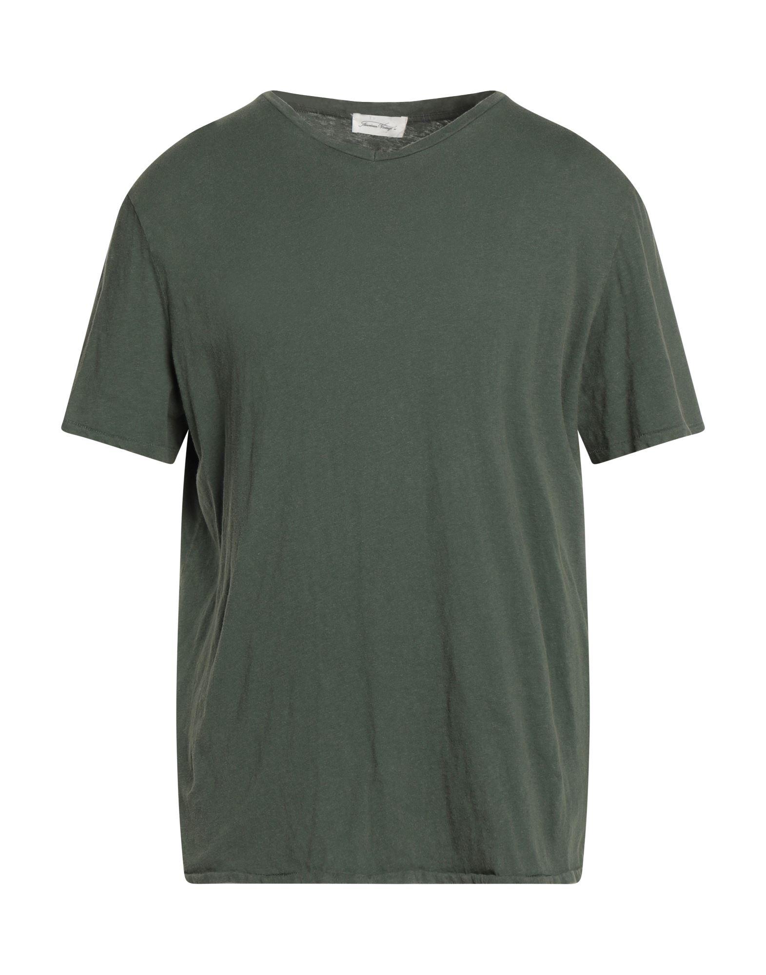 American Vintage Man T-shirt Military Green Size S Cotton