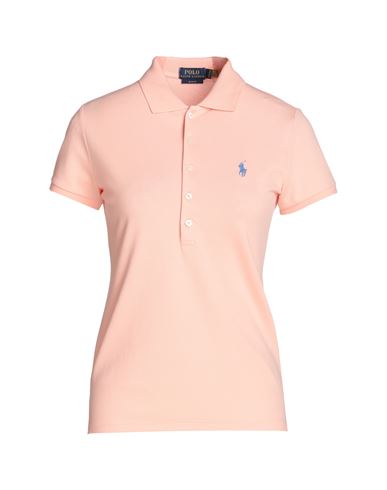 Polo Ralph Lauren Classic Fit Mesh Polo Shirt Woman Polo Shirt Light Pink Size Xl Cotton
