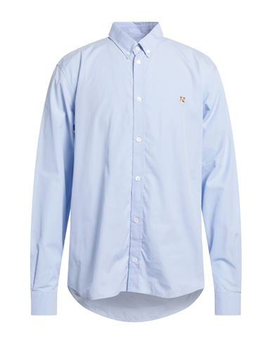 Maison Kitsuné Man Shirt Sky Blue Size 17 Cotton