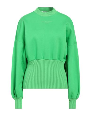 Msgm Woman Sweatshirt Green Size Xl Cotton, Viscose, Polyester