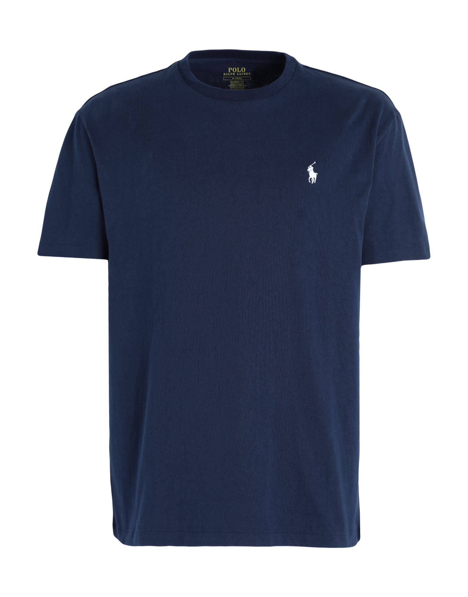Polo Ralph Lauren Mens Newport Navy Neon Yellow Logo-embroidered Cotton-jersey T-shirt L In Blue