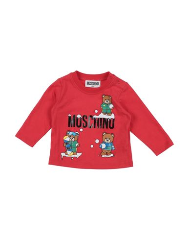 Moschino Baby Newborn Boy T-shirt Red Size 3 Cotton, Elastane