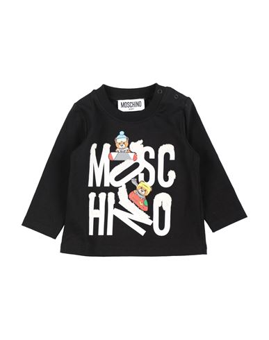 Shop Moschino Baby Newborn T-shirt Black Size 3 Cotton, Elastane, Wool, Acrylic, Polyamide