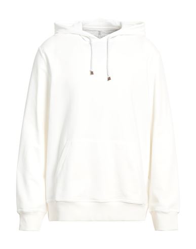 Brunello Cucinelli Man Sweatshirt White Size S Cotton, Elastane