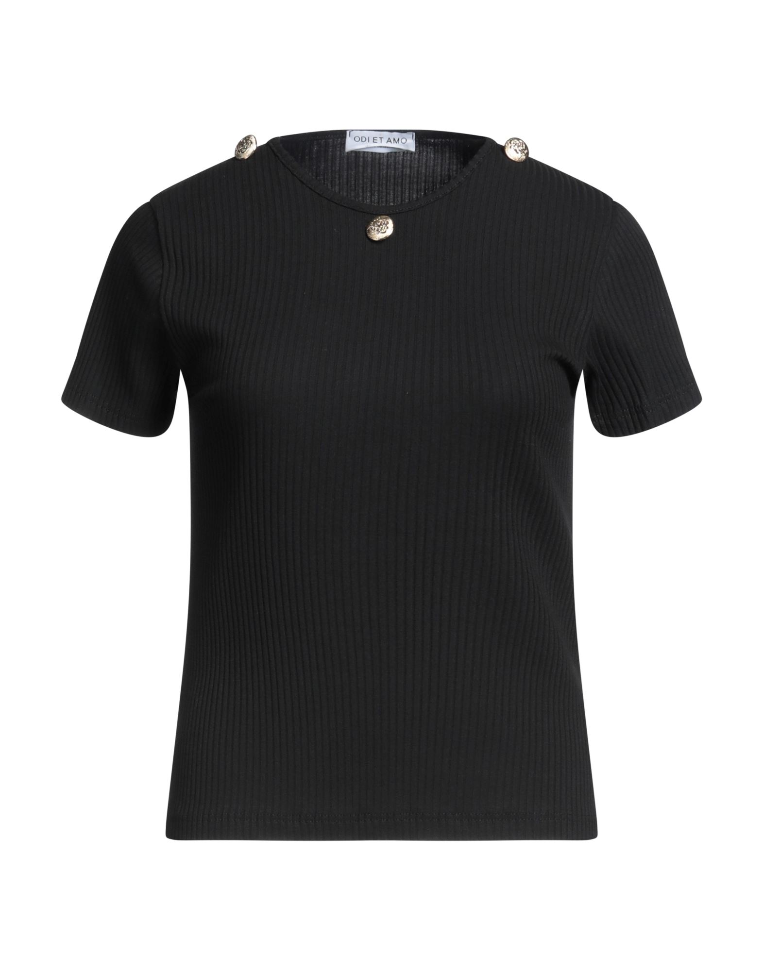 Shop Odi Et Amo Woman T-shirt Black Size L Viscose