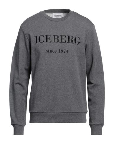 Iceberg Man Sweatshirt Lead Size Xxl Cotton In Grey